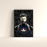 Captain America comic art poster by Dripster featuring detailed Marvel superhero design